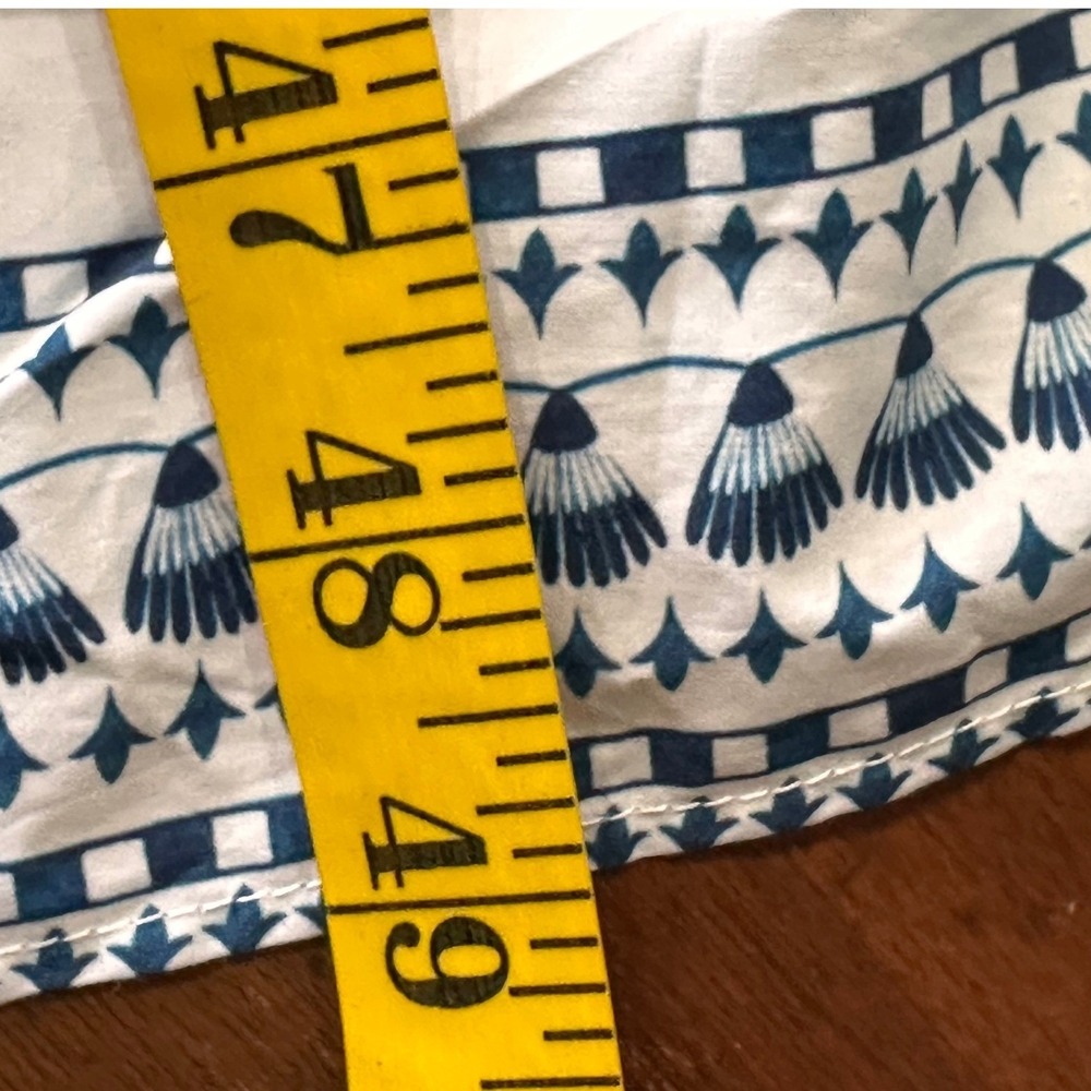 Farm Rio NWT Ancient Garden toile Pagoda Tiered Midi Dress SZSM White Blue Puff - Picture 14 of 14